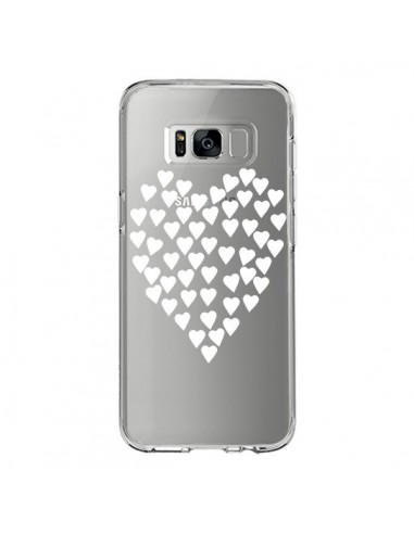 Coque Samsung S8 Coeurs Heart Love Blanc Transparente - Project M