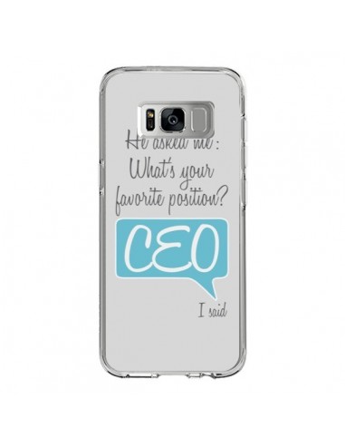 Coque Samsung S8 What's your favorite position CEO I said, bleu - Shop Gasoline