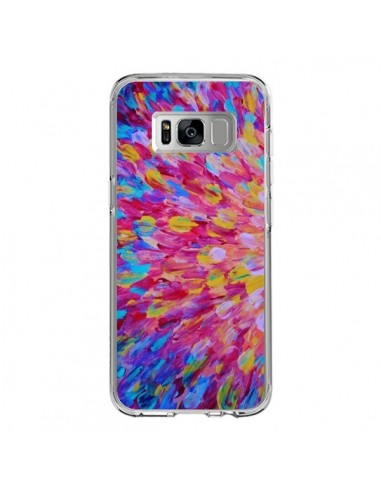 Coque Samsung S8 Fleurs Bleues Roses Splash - Ebi Emporium