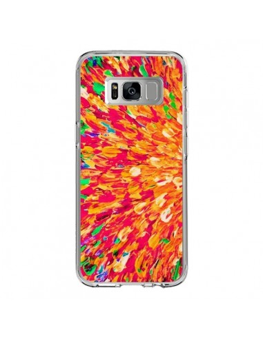 Coque Samsung S8 Fleurs Oranges Neon Splash - Ebi Emporium