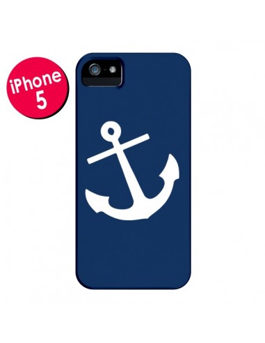Coque Ancre Navire Navy Blue Anchor pour iPhone 5 et 5S - Mary Nesrala