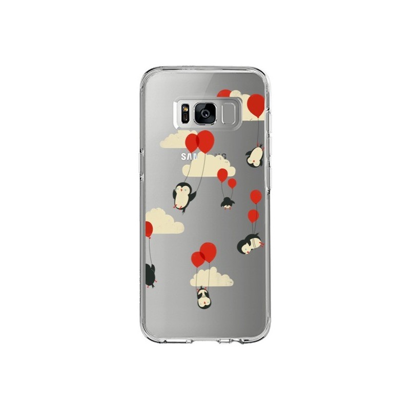 Coque Samsung S8 Pingouin Ciel Ballons Transparente - Jay Fleck