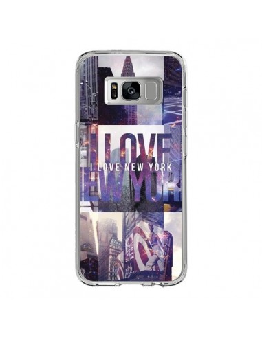 Coque Samsung S8 I love New Yorck City violet - Javier Martinez