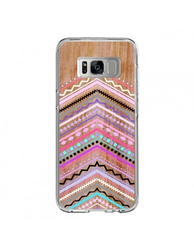 Coque Samsung S8 Purple Chevron Wild Wood Bois Azteque Aztec Tribal - Jenny Mhairi