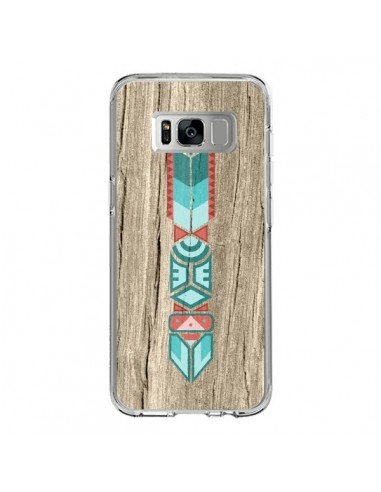 Coque Samsung S8 Totem Tribal Azteque Bois Wood - Jonathan Perez