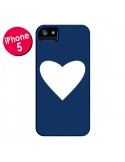 Coque iPhone 5/5S et SE Coeur Navy Blue Heart - Mary Nesrala