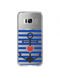 Coque Samsung S8 Mariniere Ancre Marin Coeur Transparente...