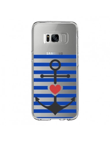 Coque Samsung S8 Mariniere Ancre Marin Coeur Transparente - Jonathan Perez