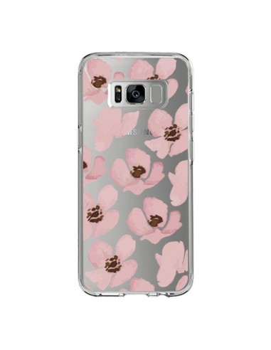 Coque Samsung S8 Fleurs Roses Flower Transparente - Dricia Do