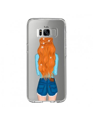Coque Samsung S8 Red Hair Don't Care Rousse Transparente - kateillustrate