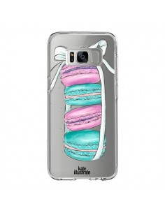 Coque Samsung S8 Macarons Pink Mint Rose Transparente -...