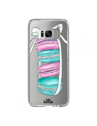 Coque Samsung S8 Macarons Pink Mint Rose Transparente - kateillustrate