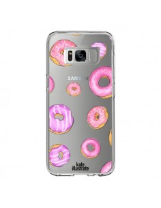 Coque Samsung S8 Pink Donuts Rose Transparente -...