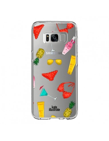 Coque Samsung S8 Summer Essentials Ete Essentiel Transparente - kateillustrate