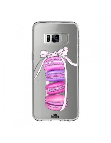 Coque Samsung S8 Macarons Pink Purple Rose Violet Transparente - kateillustrate
