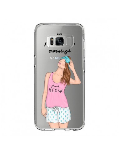 Coque Samsung S8 I Don't Do Mornings Matin Transparente - kateillustrate