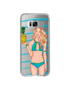 Coque Samsung S8 Malibu Ananas Plage Ete Bleu...
