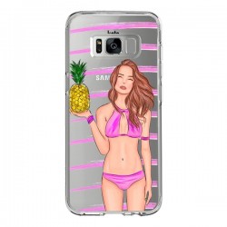 Coque Samsung S8 Malibu Ananas Plage Ete Rose...
