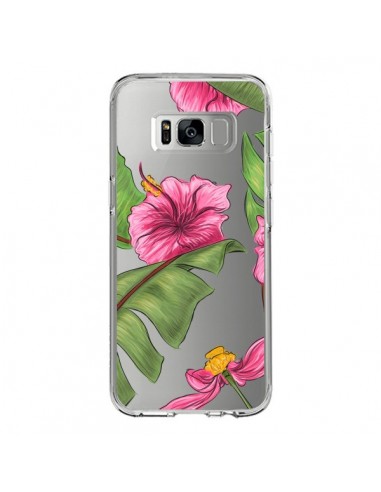 Coque Samsung S8 Tropical Leaves Fleurs Feuilles Transparente - kateillustrate