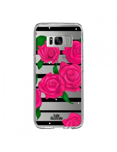 Coque Samsung S8 Roses Rose Fleurs Flowers Transparente - kateillustrate