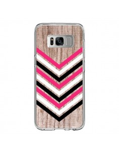 Coque Samsung S8 Tribal Aztèque Bois Wood Flèche Rose...