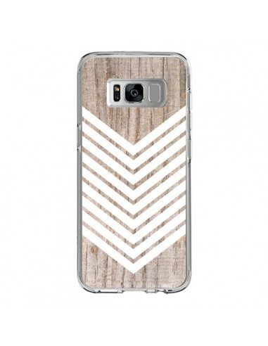 Coque Samsung S8 Tribal Aztèque Bois Wood Flèche Blanc - Laetitia