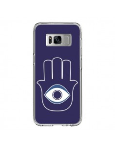 Coque Samsung S8 Main de Fatma Oeil Bleu - Laetitia