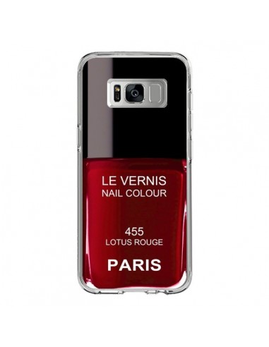 Coque Samsung S8 Vernis Paris Lotus Rouge - Laetitia