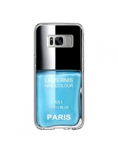 Coque Samsung S8 Vernis Paris Coco Blue Bleu - Laetitia