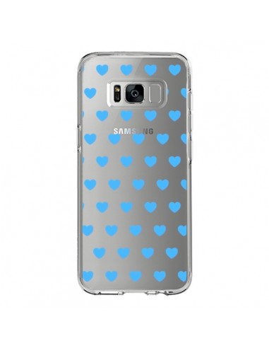 Coque Samsung S8 Coeur Heart Love Amour Bleu Transparente - Laetitia