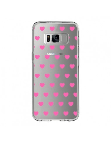 Coque Samsung S8 Coeur Heart Love Amour Rose Transparente - Laetitia