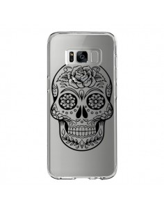 Coque Samsung S8 Tête de Mort Mexicaine Noir Transparente...