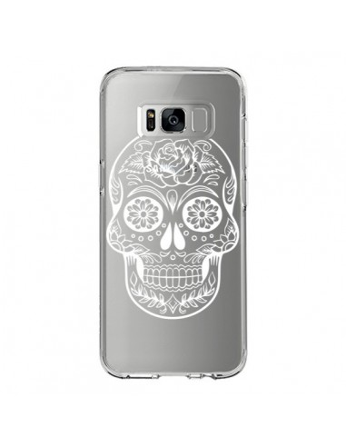 Coque Samsung S8 Tête de Mort Mexicaine Blanche Transparente - Laetitia