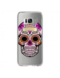 Coque Samsung S8 Tête de Mort Mexicaine Noir Rose...