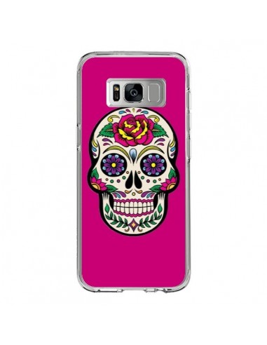 Coque Samsung S8 Tête de Mort Mexicaine Rose Fushia - Laetitia