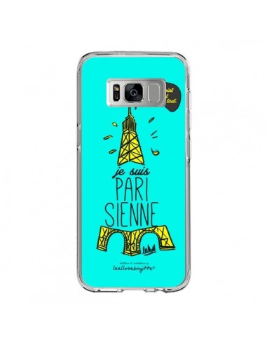 Coque Samsung S8 Je suis Parisienne La Tour Eiffel Bleu - Leellouebrigitte