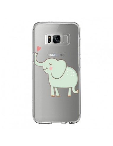 Coque Samsung S8 Elephant Elefant Animal Coeur Love  Transparente - Petit Griffin