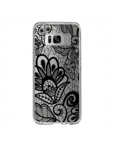 Coque Samsung S8 Lace Fleur Flower Noir Transparente -...