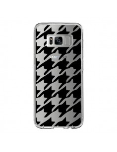 Coque Samsung S8 Vichy Gros Carre noir Transparente -...