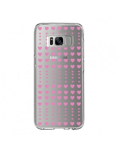 Coque Samsung S8 Coeurs Heart Love Amour Rose Transparente - Petit Griffin