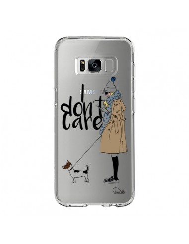 Coque Samsung S8 I don't care Fille Chien Transparente - Lolo Santo