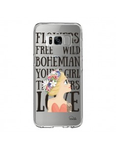 Coque Samsung S8 Flowers Love Transparente - Lolo Santo