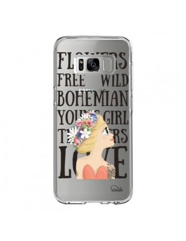 Coque Samsung S8 Flowers Love Transparente - Lolo Santo