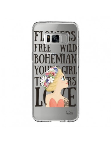 Coque Samsung S8 Flowers Love Transparente -...