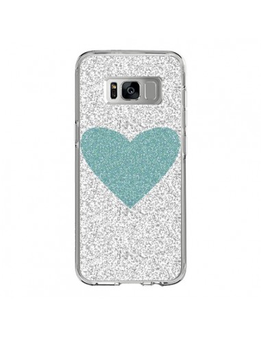 Coque Samsung S8 Coeur Bleu Vert Argent Love - Mary Nesrala