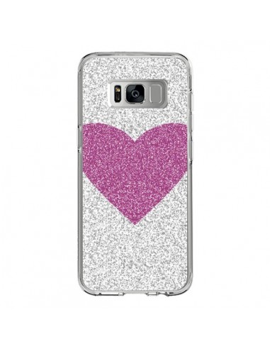 Coque Samsung S8 Coeur Rose Argent Love - Mary Nesrala
