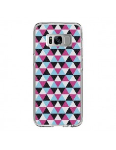 Coque Samsung S8 Azteque Triangles Rose Bleu Gris - Mary...