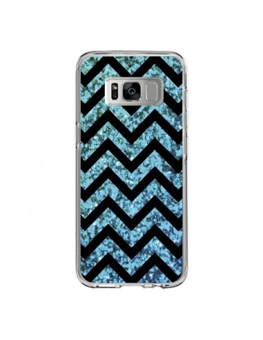 Coque Samsung S8 Chevron Aqua Sparkle Triangle Azteque - Mary Nesrala