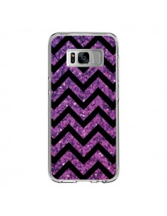 Coque Samsung S8 Chevron Purple Sparkle Triangle Azteque...