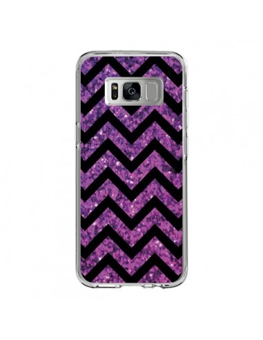 Coque Samsung S8 Chevron Purple Sparkle Triangle Azteque - Mary Nesrala
